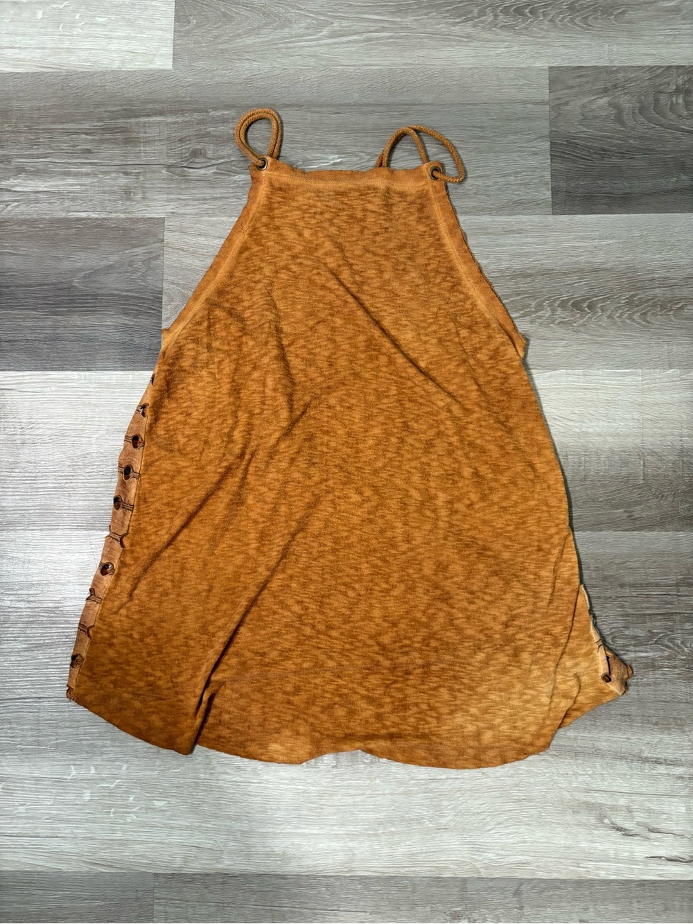 Builder Intent Buckle Women's Rust Orange Halter Tank Top